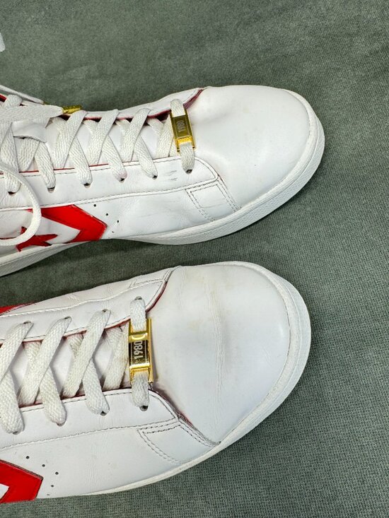 Converse The Scoop Leather High Top Sneakers Men’s 10 Women’s 11.5 White Red main image 8